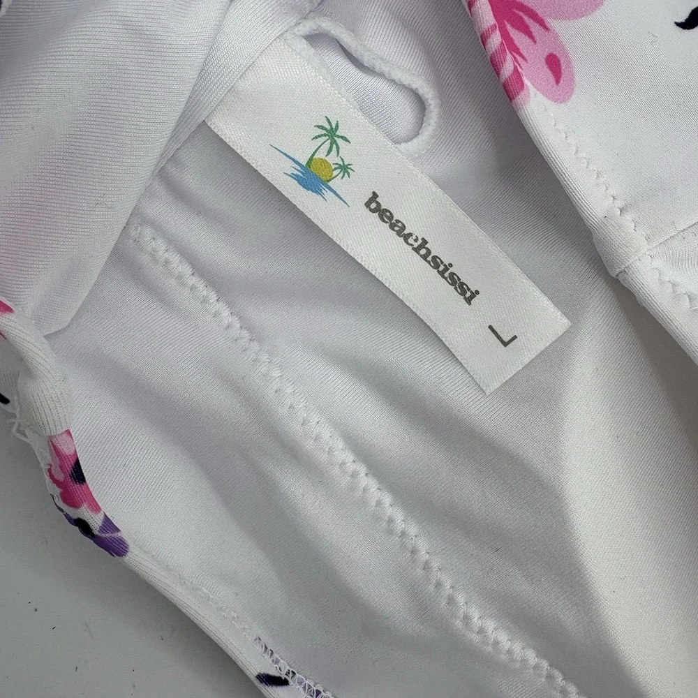 Beachsissi Swimsuit‎ Top Womens Size L Large Bathing Suit Floral Beach Summer